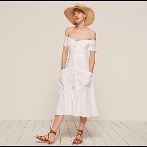 Reformation mariposa dress white-6
